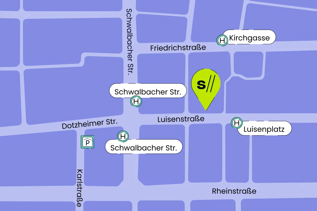 Karte mit Standort der Seibert Group GmbH in Wiesbaden - Luisenstraße 37-39